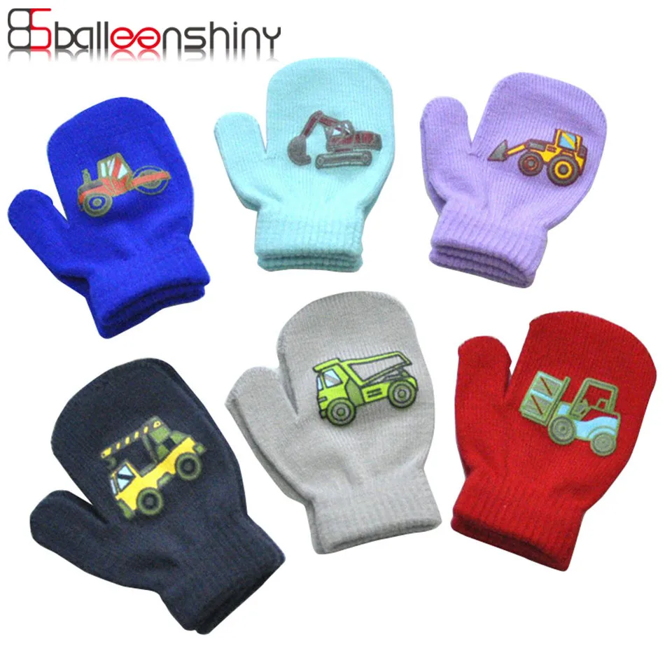 

Balleenshiny Small Construction Vehicle Pattern Children's Warm Gloves Kids Winter Gloves Mittens Children Toddler Handschoenen