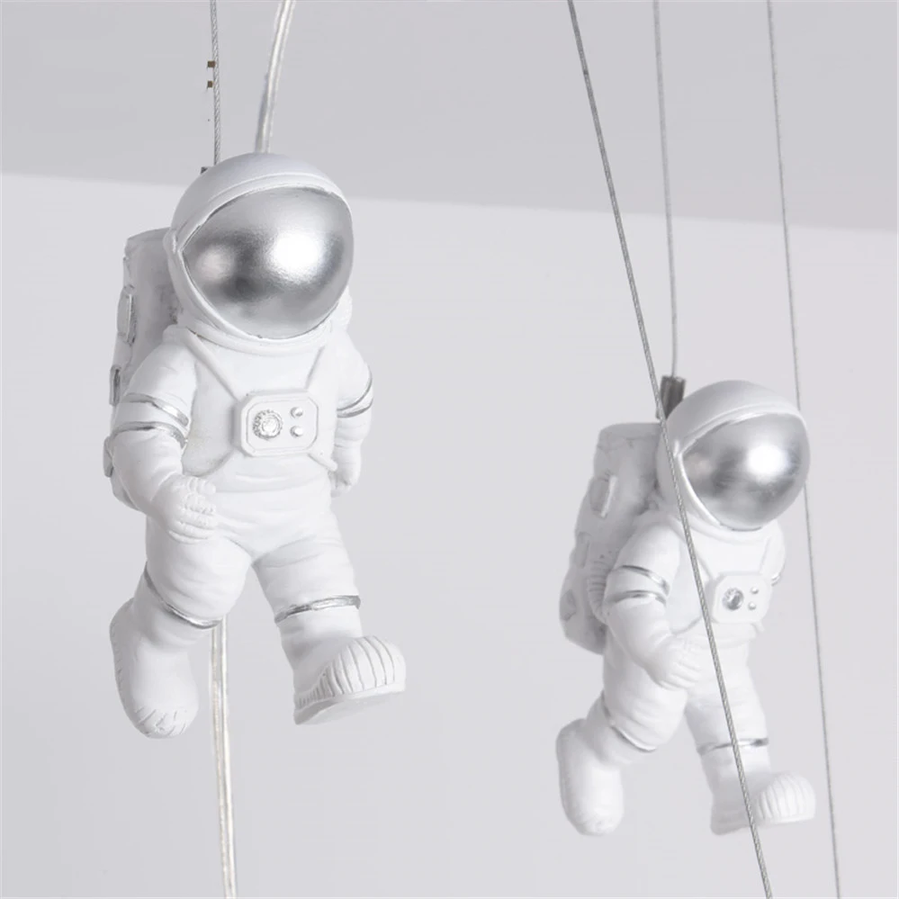Creative Kids Space Satellite Astronaut Led Pendant Lights Remote Dimming Children Home Deco Living Room Bedroom Hanging Lamp | Лампы и