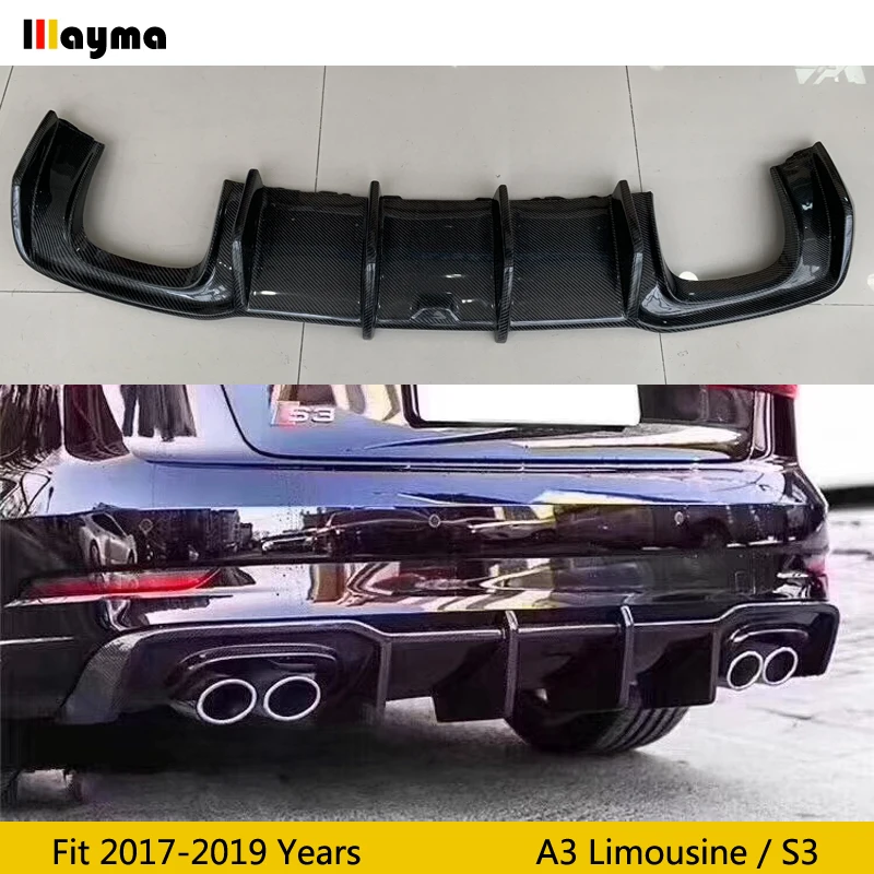 Спойлер заднего бампера из углеродного волокна для Audi A3 лимузин спортивный