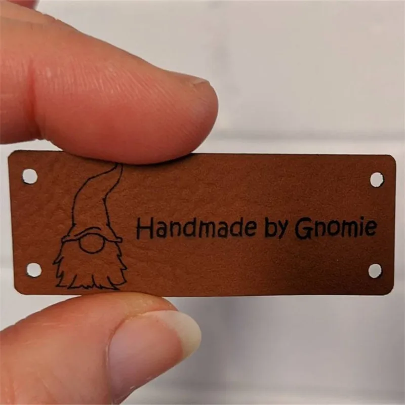 

Custom clothes tags - laser engraved on soft leatherette ". Your name and design label to sew onto your creations! NEW Colours