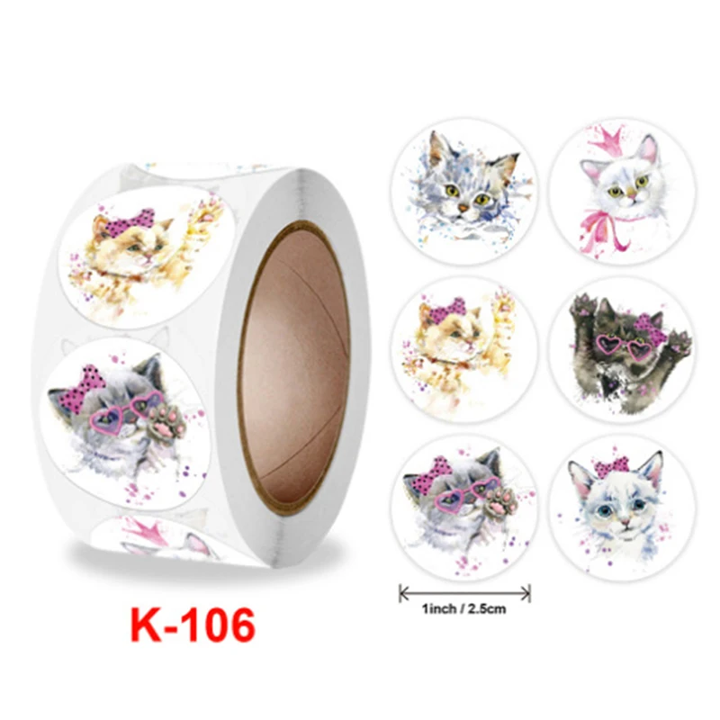 Стикер s 500 шт./рулон наклейка для поощрения учеников веселая мотивация кошка