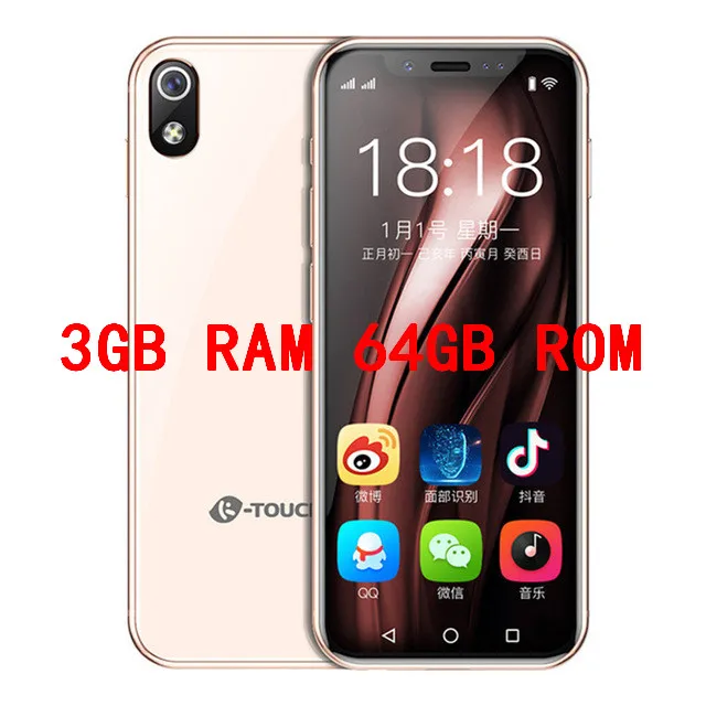 3GB 64GB Luxury Gold K-TOUCH I9 супер мини мобильный телефон 3 ГБ 32 ГБ Celular 2000 мАч Android 8,1 смартфон разблокировка лица gps wifi 2 Гб 16 Гб мобильный телефон - Цвет: 3GB 64GB Luxury Gold