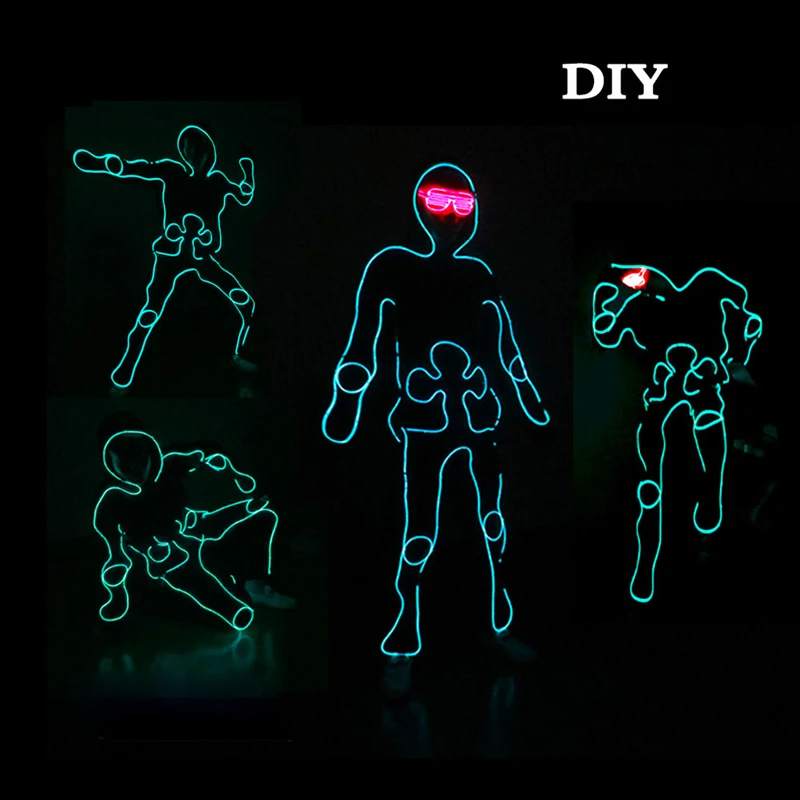 

Personalized Fancy Accessory Neon Led Strip Attractive Bling Bling Led Costume For Night Party Carnival DIY Clowing Bar Rave Par