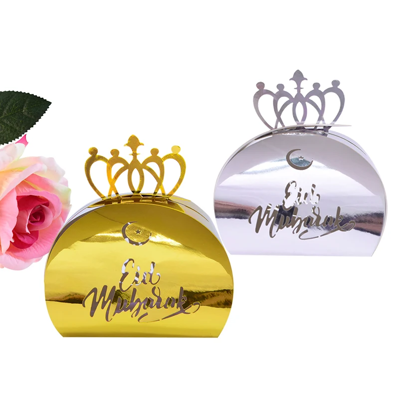 10 шт. ИД Мубарак коробка для конфет с украшением в виде короны цвета: золотистый