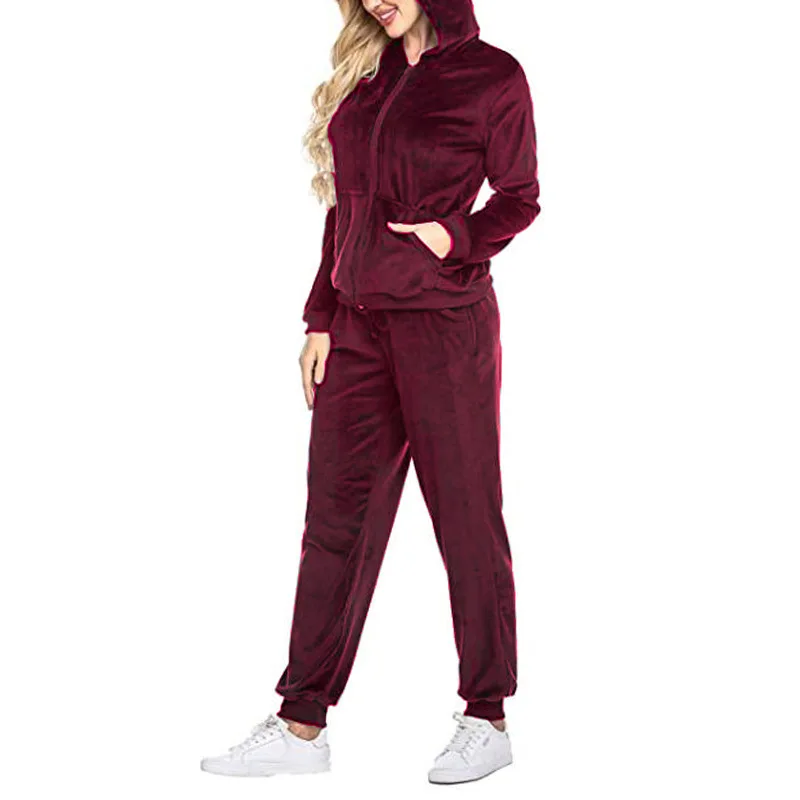 

2020 Autumn and Winter new women's sweater set fashionable long-sleeved trousers two-piece set slimming casual