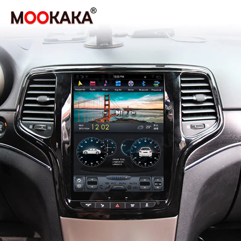 10 4 дюймовый вертикальный экран Android 9 0 Автомобильный GPS-навигатор для Jeep Grand Cherokee