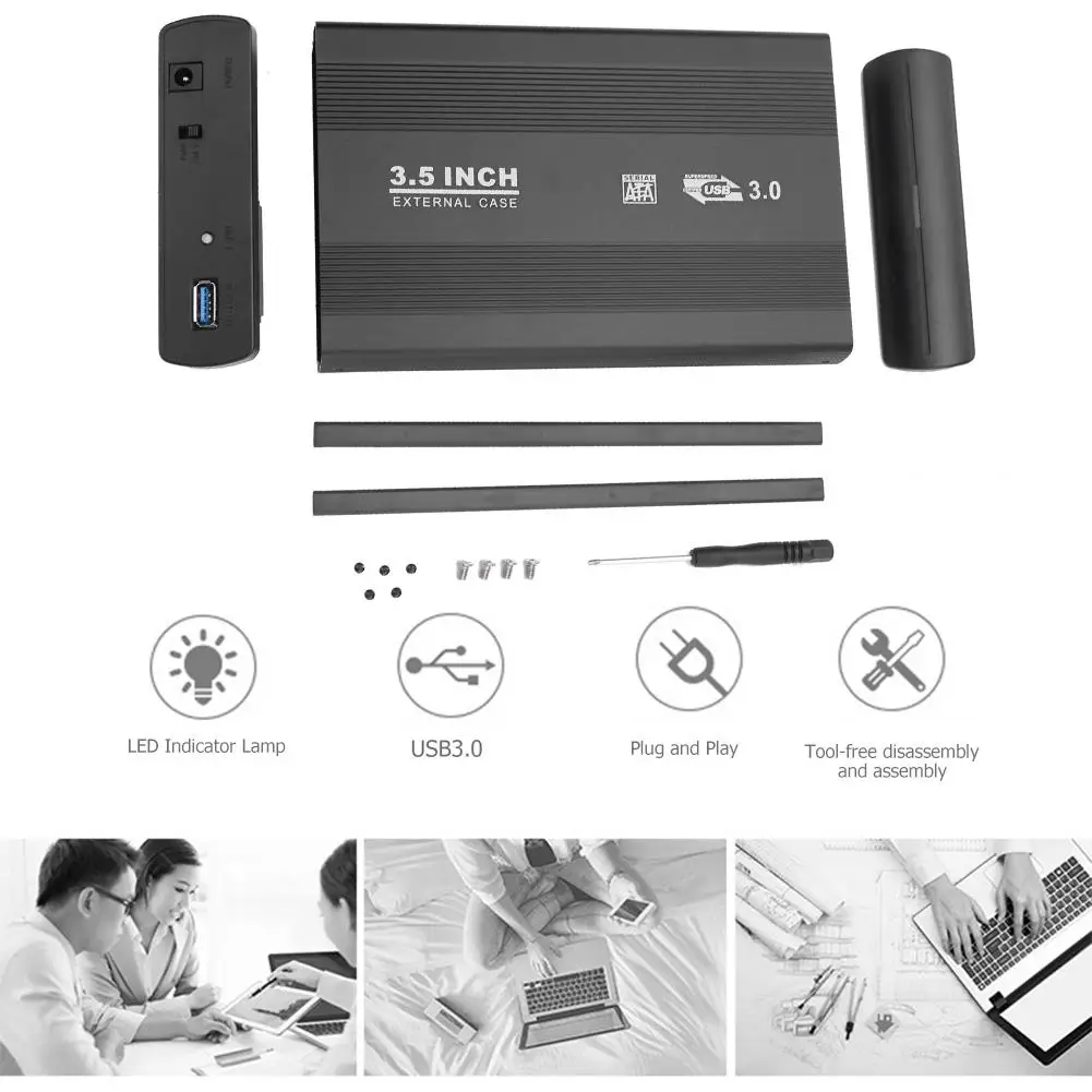 3 5 дюймов жесткого диска SATA HDD SSD корпус для внешнего USB3.0/USB2.0 Алюминий сплав