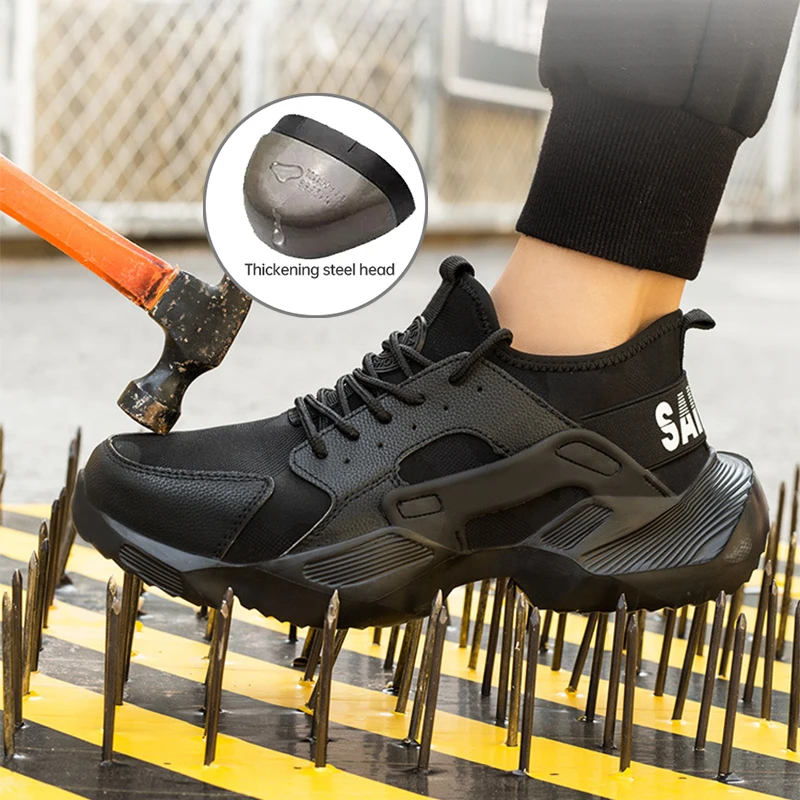 

Summer Work Shoes Men's Safety Shoes Steel Toe Indestructible Puncture Proof Anti-smashing Lightweight Breathable Men Sneakers