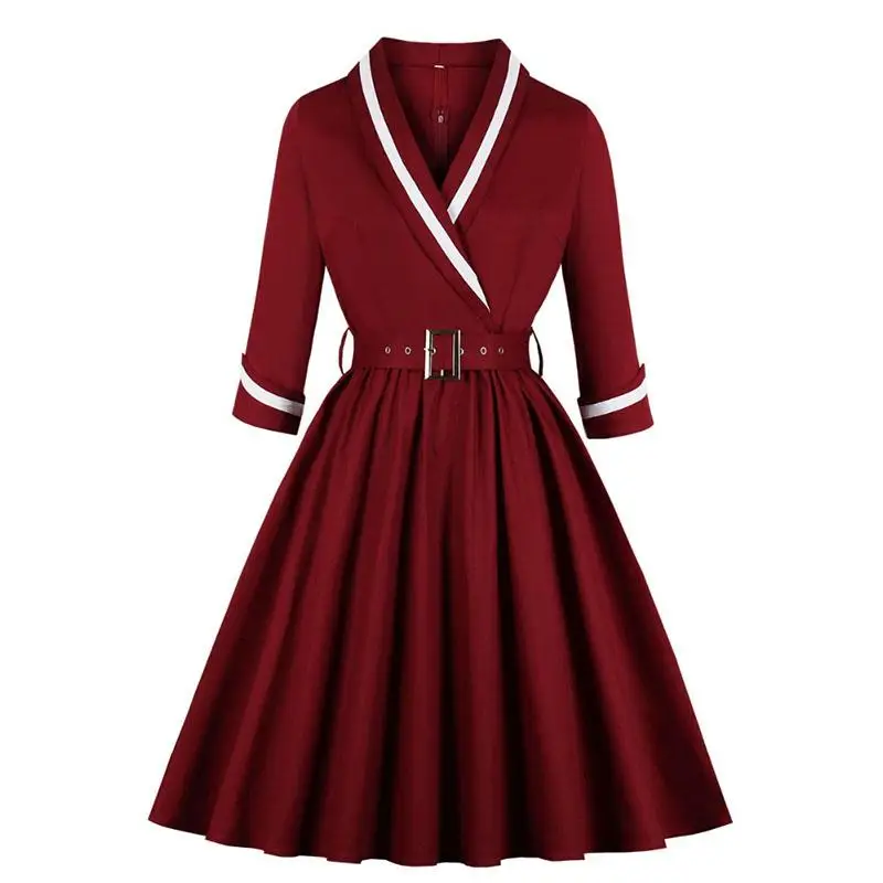 Женское офисное зимнее темно синее матросское платье трапециевидной формы с