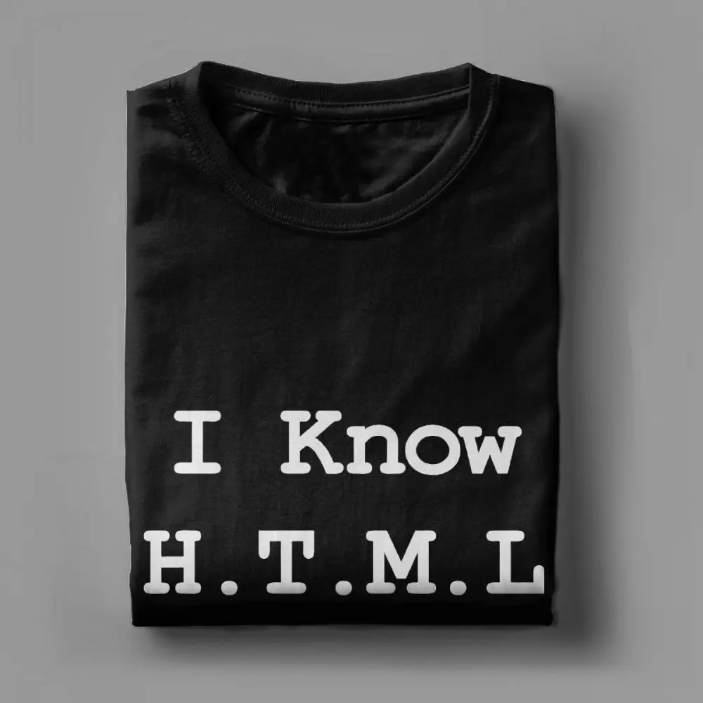 Я знаю HTML как познакомиться с дамской футболкой для мужчин Geek Joke футболка