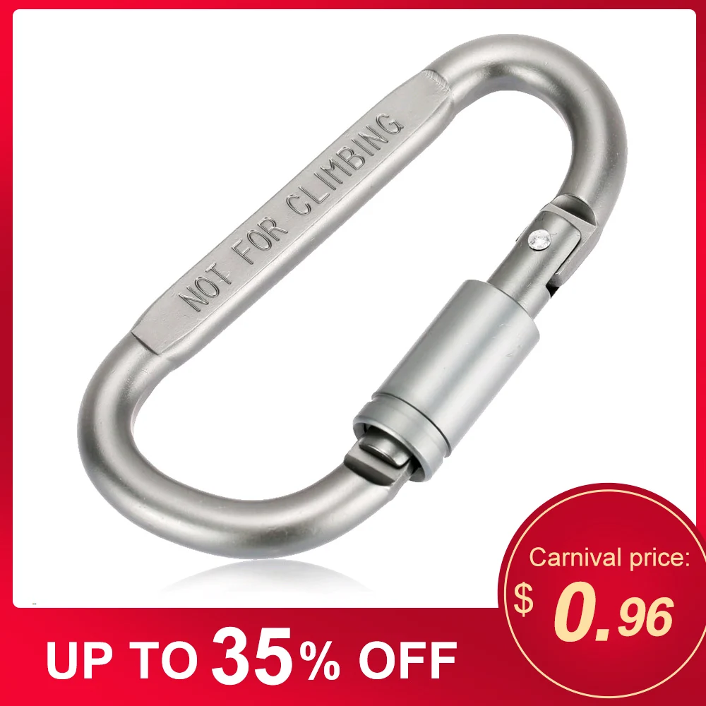 

Lixada Aluminum Alloy Carabiner Climbing D-ring Locking Carabiner Screw Hook Buckle Keychain Rope Survial Rescue Keyring