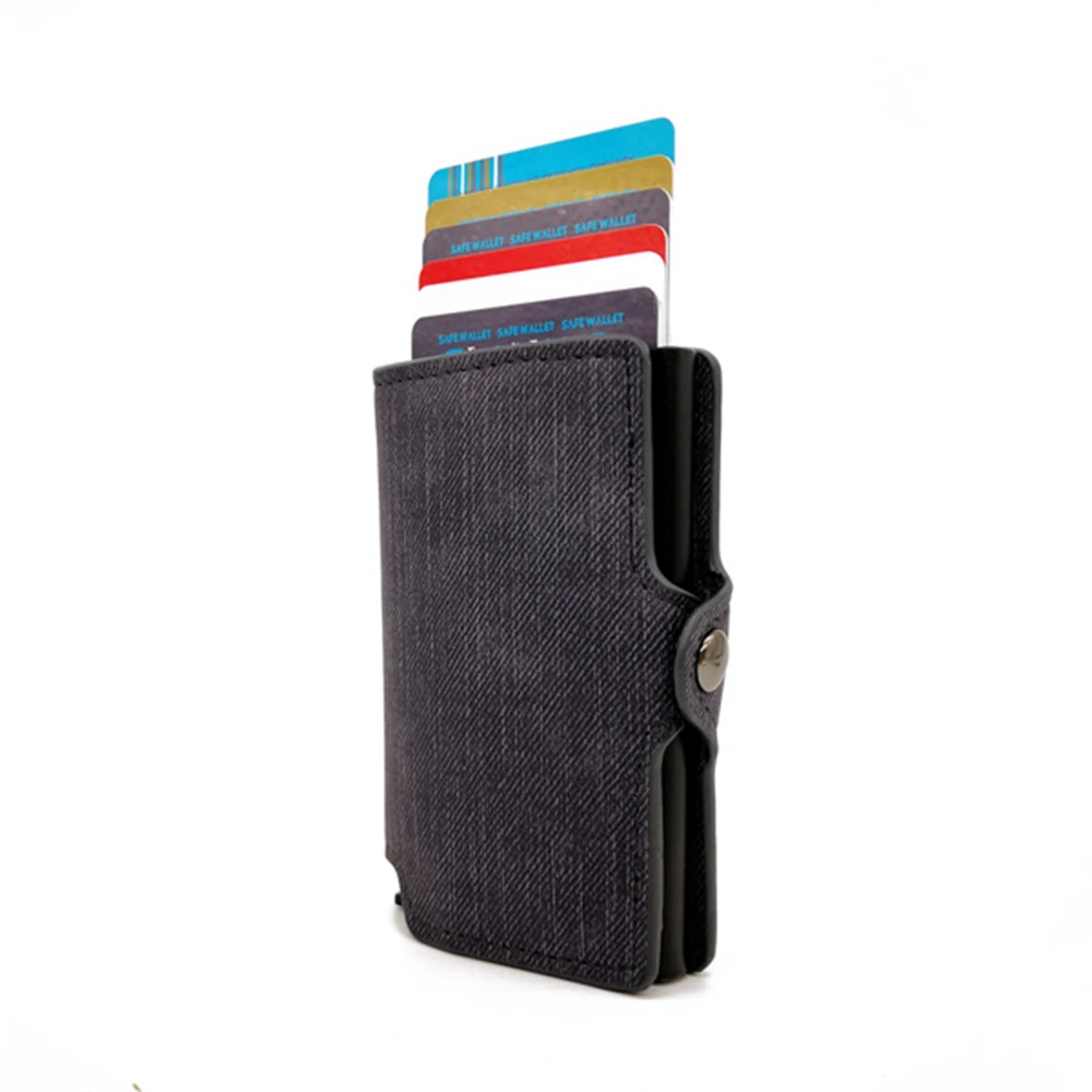1 шт. из искусственной кожи алюминиевый кошелек для карт кредитный держатель с