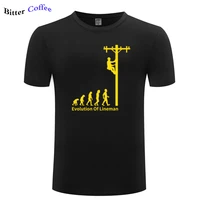 new evolution of lineman print t shirt funny birthday gift for electrician men short sleeve o neck cotton casual tshir plus size