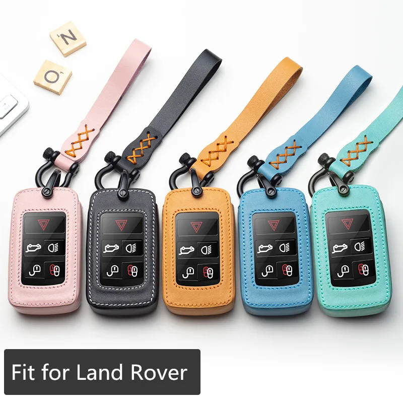 

Чехол для ключей для автомобиля кожаный чехол для ключей для Land Rover Range Rover Sport Evoque Velar Discovery 5 2018 2019 аксессуары для автомобильных ключей