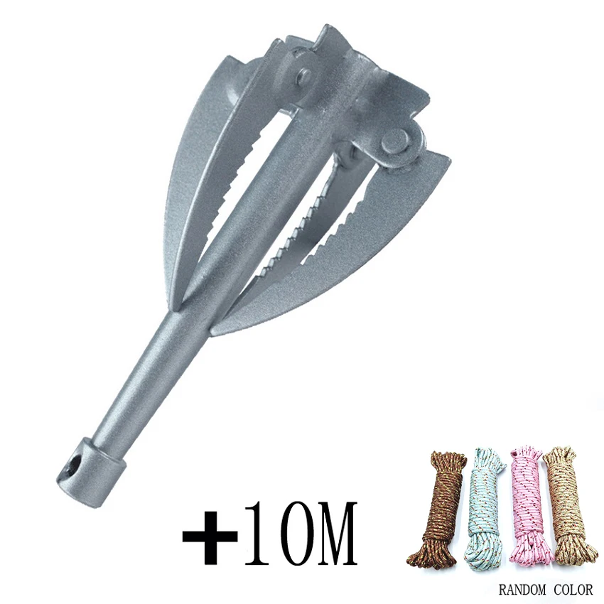 Knife and 10m Rope Открытый складной крюк растения летающие грабли Якорный нож с веревкой Jagg косить серп для удаления прополки травы рыболовные снасти инструменты T4 - Цвет: Knife and 10m Rope