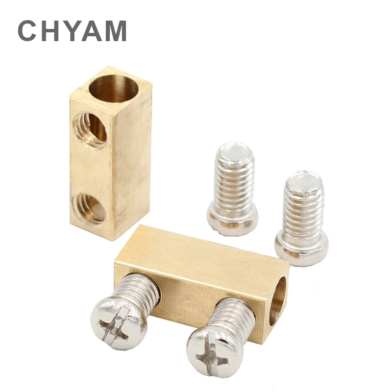 6pcs/lot High-power 1000V 60A Copper Terminal Connector Wite Two Scres Fixed Type 2.5-16mm Square Wire Wiring | Обустройство дома