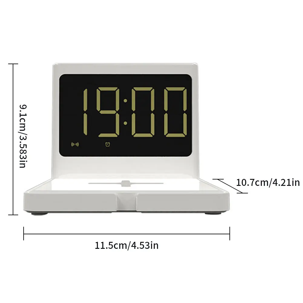 

Westclox Wireless Charging Digital Alarm Clock With USD Port Dimmable Night Light And Large LED Display - Portable Alarm Clock