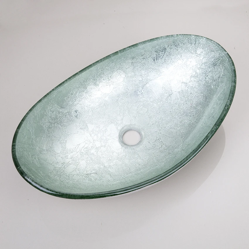 KEMAIDI желтое закаленное стекло ручная роспись Водопад Носик раковина черная для