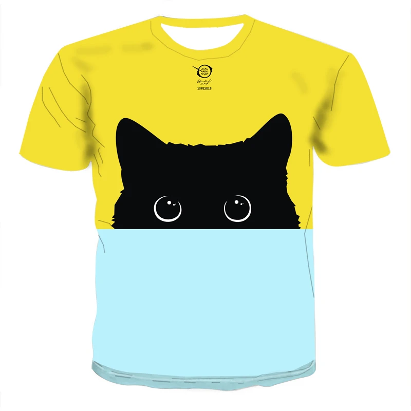 

2020 new Summer T-shirt Men Streetwear Round Neck Short Sleeve Tees funny cartoon pictures Clothes Casual 3D Print