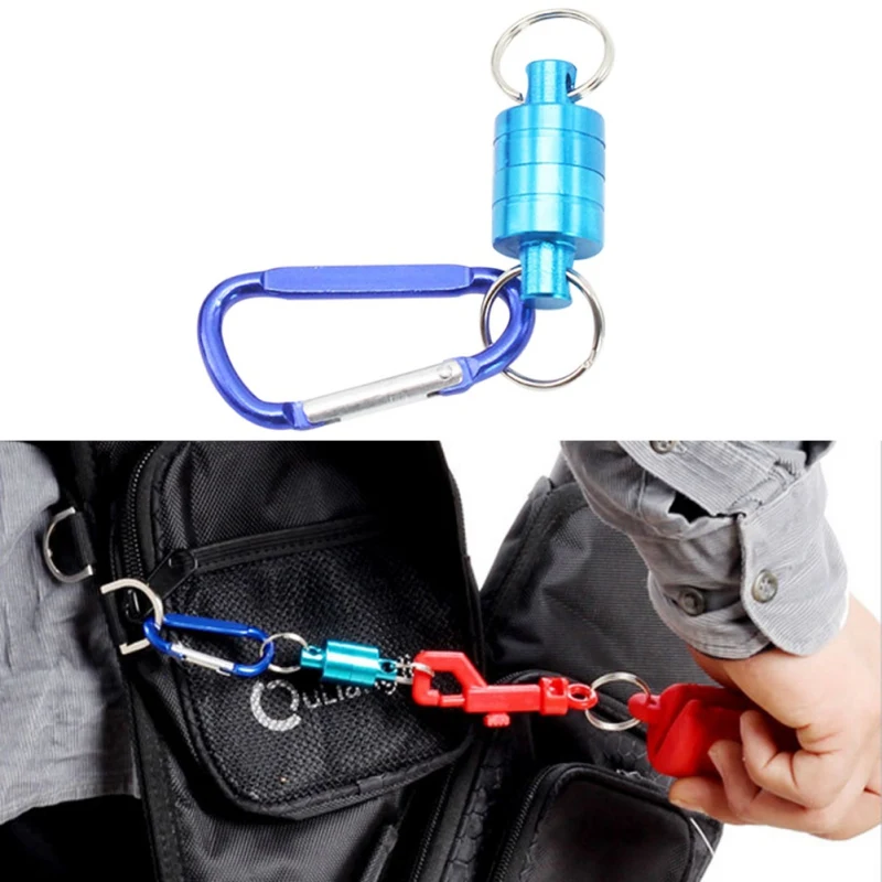 

Useful Fishing Coiled Lanyard Strong Magnetic Carabiner Portable Outdoor Fishing Mountaineering Release Lanyard