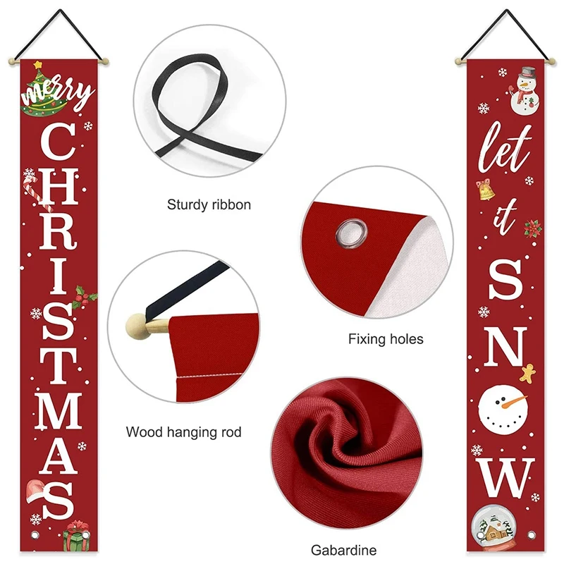 

Christmas Sign, Winter Holiday Snowman Hanging Banner Flag, Suitable for Courtyard Indoor and Outdoor Parties