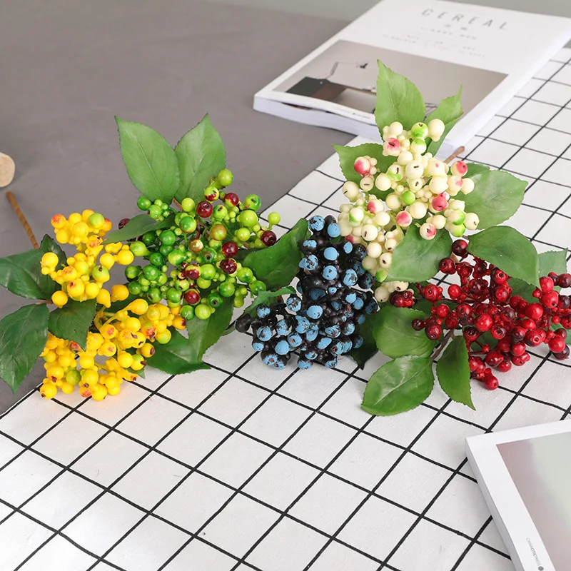 

Hot-selling Artificial Berry Green Plants,Single 30cm,Creative Home Decoration Vase Flower Arrangement,Garden Fake PlantSupplies