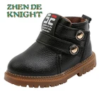 Детская повседневная обувь, Осень-зима, Детские Ботинки Martin, теплые детские зимние ботинки для улицы, модная мягкая кожаная нескользящая обувь для младенцев