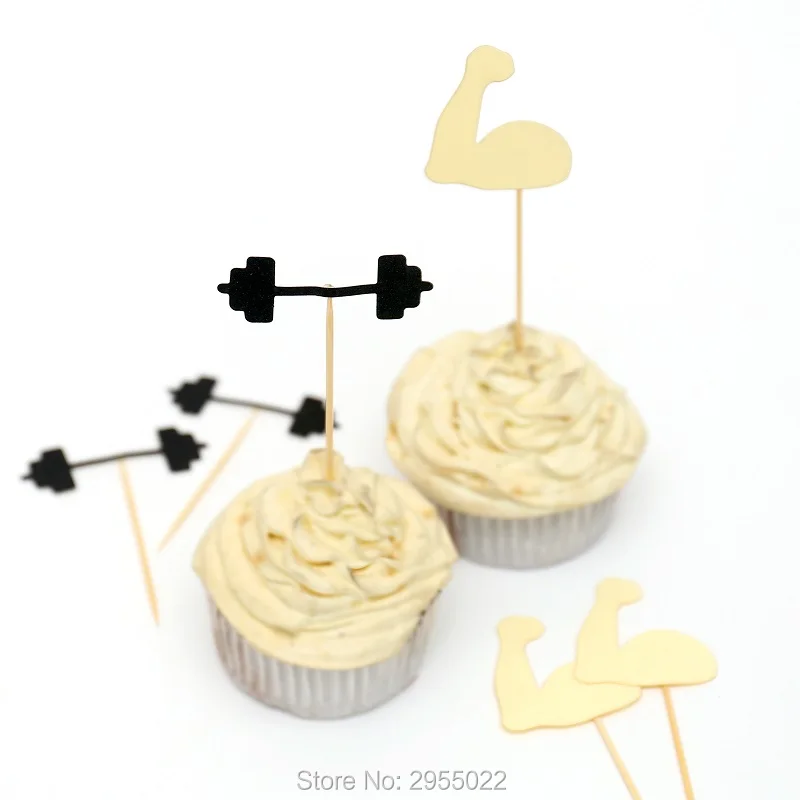 Топперы для капкейков вечеринки в тренажерном зале набор из 24 предметов