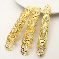 sixty towfish 10 pieceslot 8213mm metal gold color ancient retro style filigree flowers slice tassel charms jewelry accessory