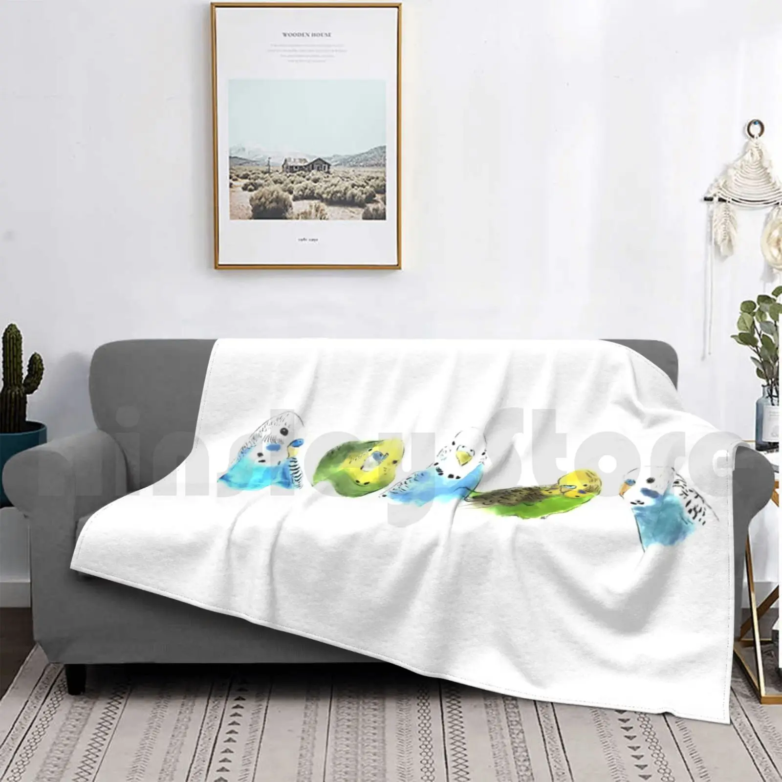 Одеяло Budgie для дивана кровати путешествий Wellensittich Papagei Sittich птица попугай Loro Budgerigar