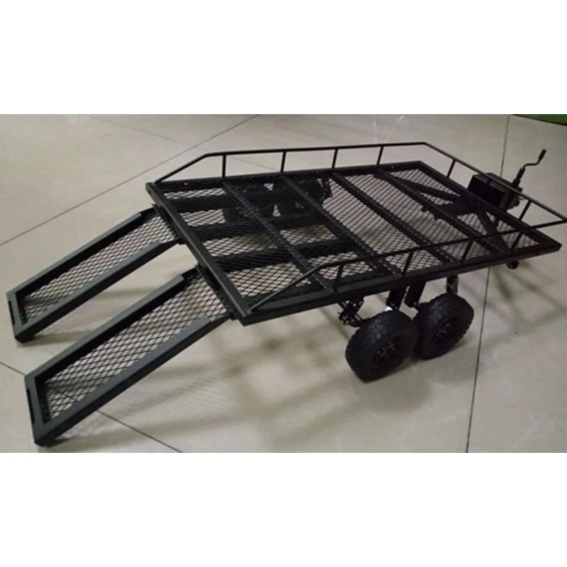 Двухосевой тяжелый цельнометаллический прицеп для 1/10 Rc Rock Crawler Truck Traxxas Axial Scx10 90046
