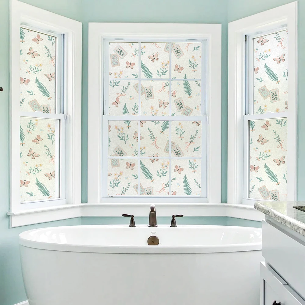 

Decorative Film Privacy Window Insulation Window Film Sun Protection Window Sticker Flower Room Decoration Accessories for Women