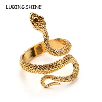 vintage finger snake rings for women men gold color punk open adjustable knuckle ring party jewelry gift