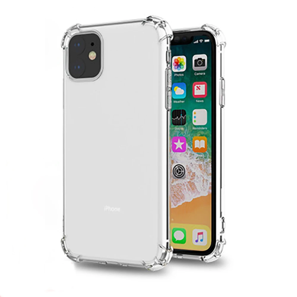 

Transparent Shockproof Case For iPhone 13 12 mini 11 Pro Max XS XR X SE 2020 Clear Anti-knock Phone Shell Soft TPU Back Cover