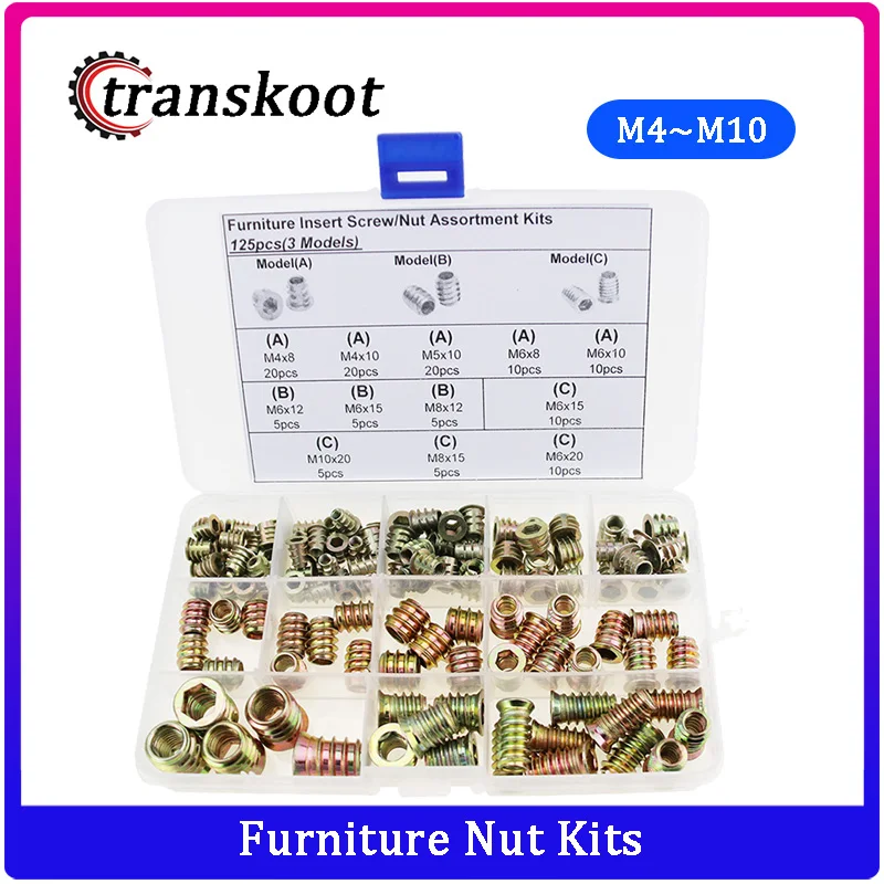 125 шт. мебель из цинкового сплава дерево шестигранный торцевой привод Резьбовая