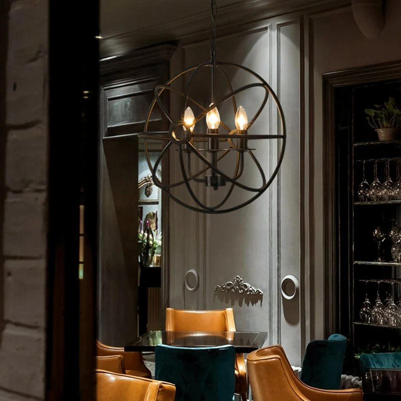 Ретро люстры Orb освещение кухня остров бар столовая круглый шар люстра лофт