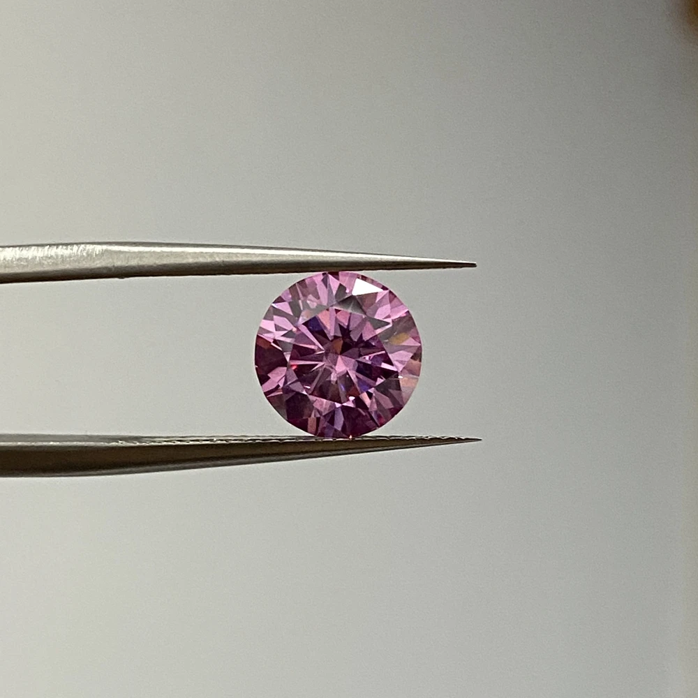 Meisidian Newest Excellent Cut Grown VVS1 1 Carat 6.5mm Pink Diamond Moissanite For Ring Making