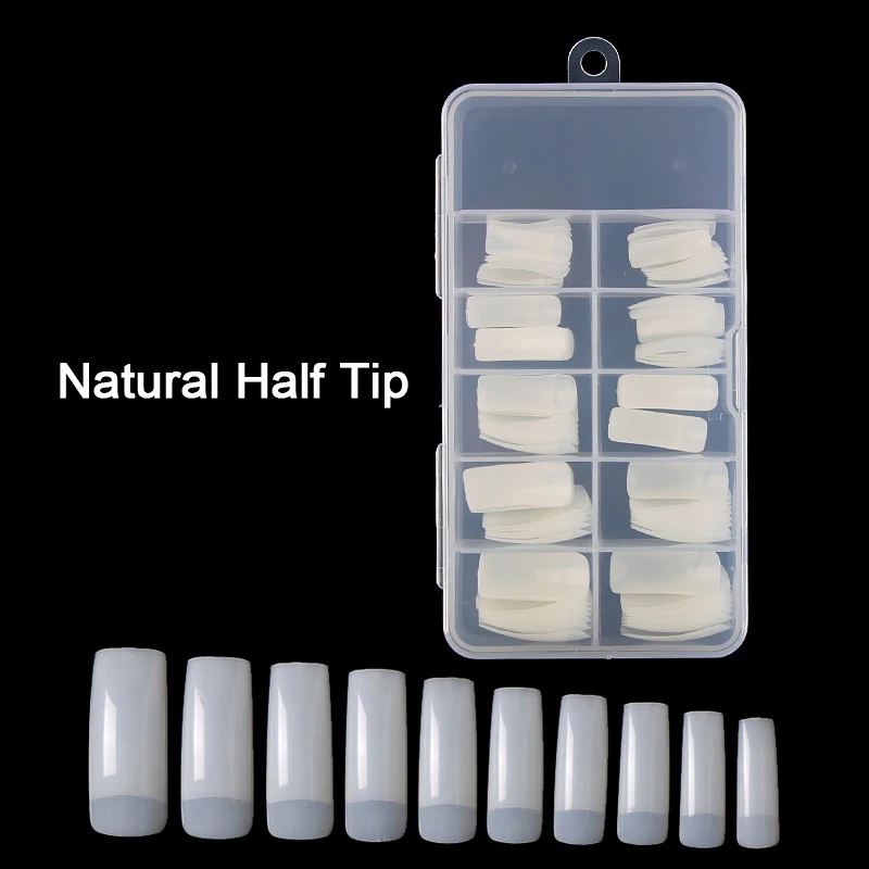 100 шт. накладные ногти натурального цвета в коробке|Накладные ногти| |