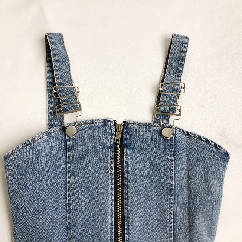 

2021 summer Korean version of the new sexy all-match sling slim slimming buttocks A-line denim skirt short skirt women