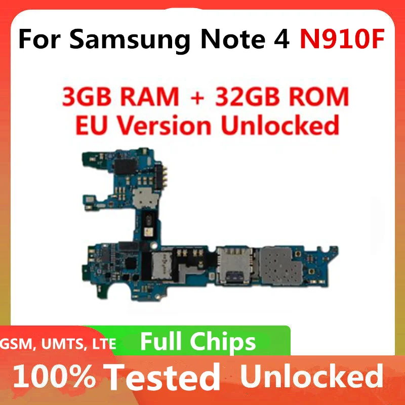 Европейская версия для Samsung Galaxy Note 4 материнская плата 32 Гб N910F с IMEI Android