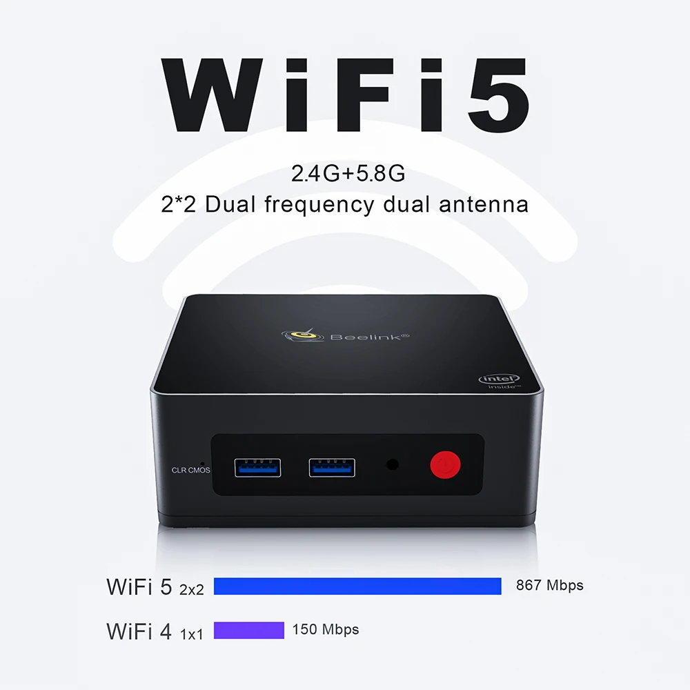 Мини-ПК Beelink GK 4K HD Windows 10 Intel J4125 2 7 ГГц 8 ГБ 128/256 SATA3 2280 SSD BT4.0 5 8G Wifi5 USB3.0 | Электроника