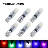 6 pcs t5 2 smd 3014 dashboard car led bulbs 12v dc license plate light no polarity tail lamp yellow blue pink