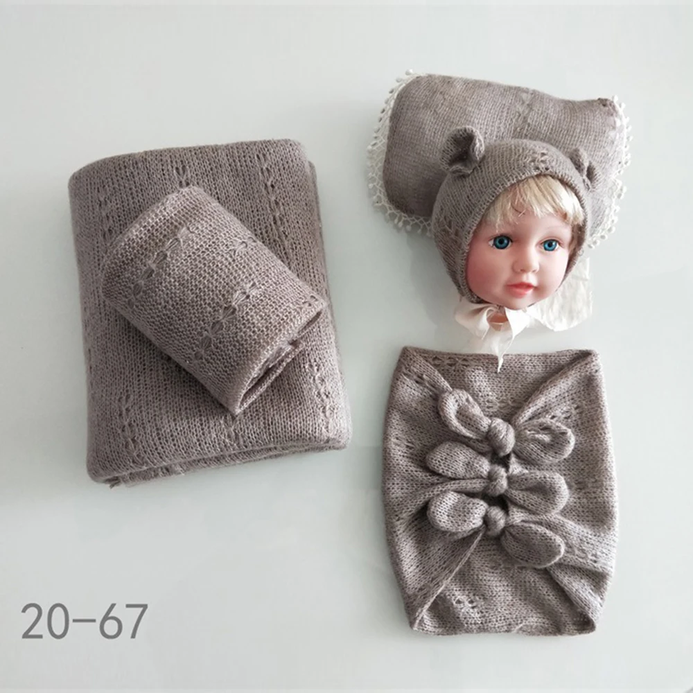 5pcs Sets 20-67 D& J 4 шт./5 шт. комплекты для новорожденных реквизит для фотосъемки ребенок позирует подушку шляпа капот обертывания фоновое одеяло Fotografia студия реквизит - Цвет: 5pcs Sets 20-67