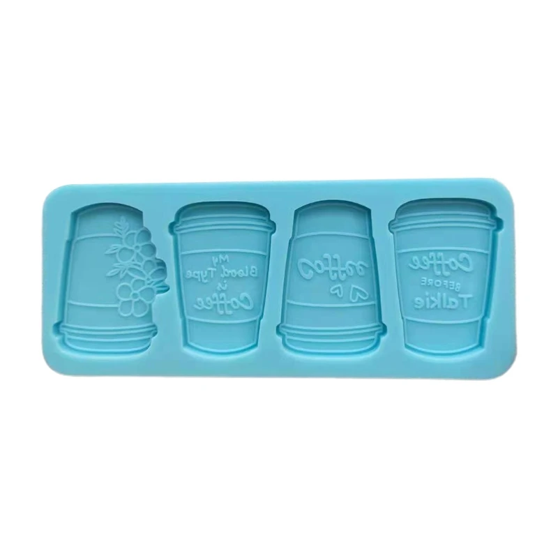 

Epoxy Resin Mold Tray Four Coffee Cups Casting Silicone Mould DIY Crafts Plaster Soap Jewelry Making Tool