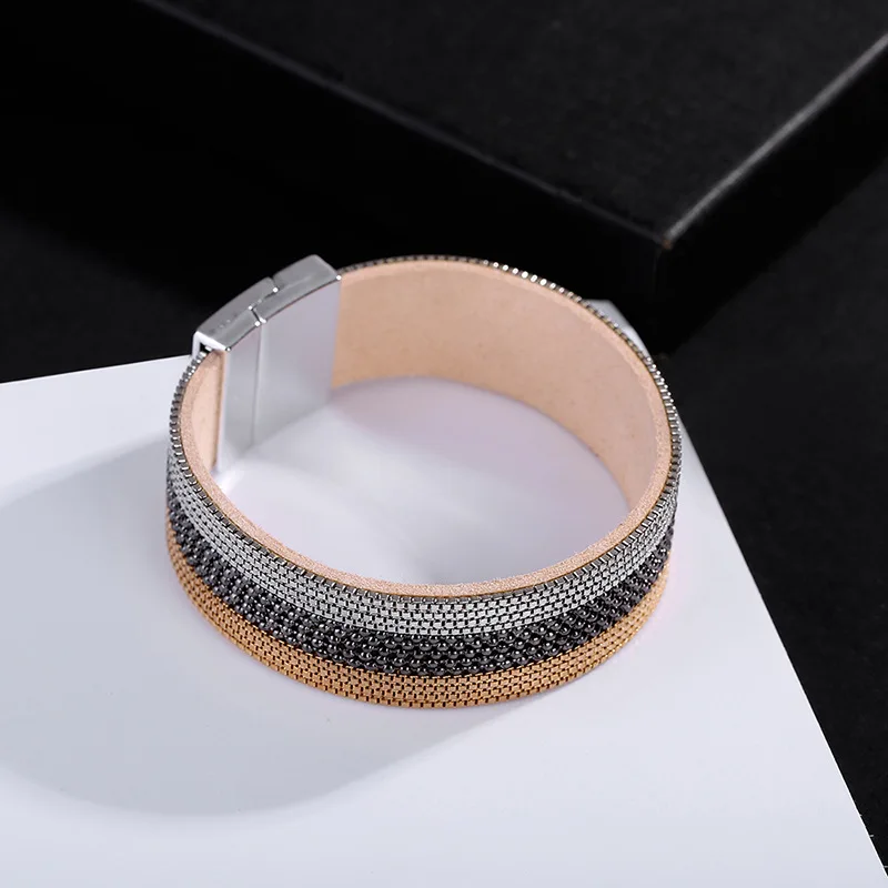 Модный Многослойный кожаный браслет для женщин винтажный очаровательный Pulseira