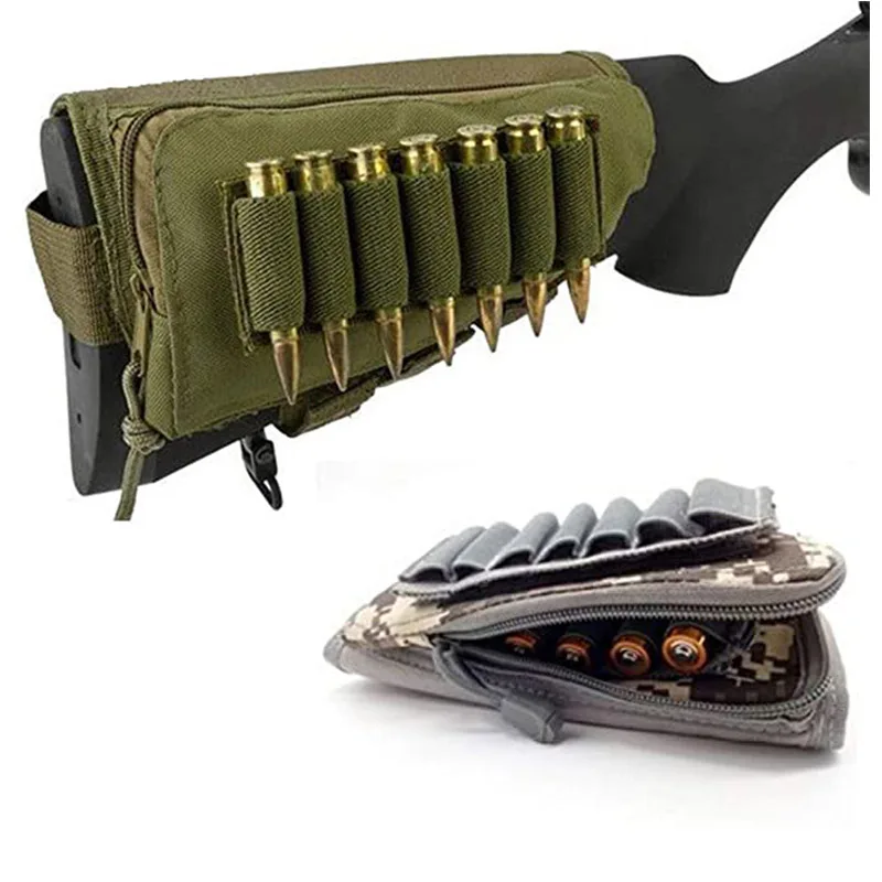 

Tactical Rifle Cheek Rest Bag Zipper Buttstock Pack Bag Ammo Shell Bullet Holder 12 Gauge Bandolier Cartridges Magazine Bag
