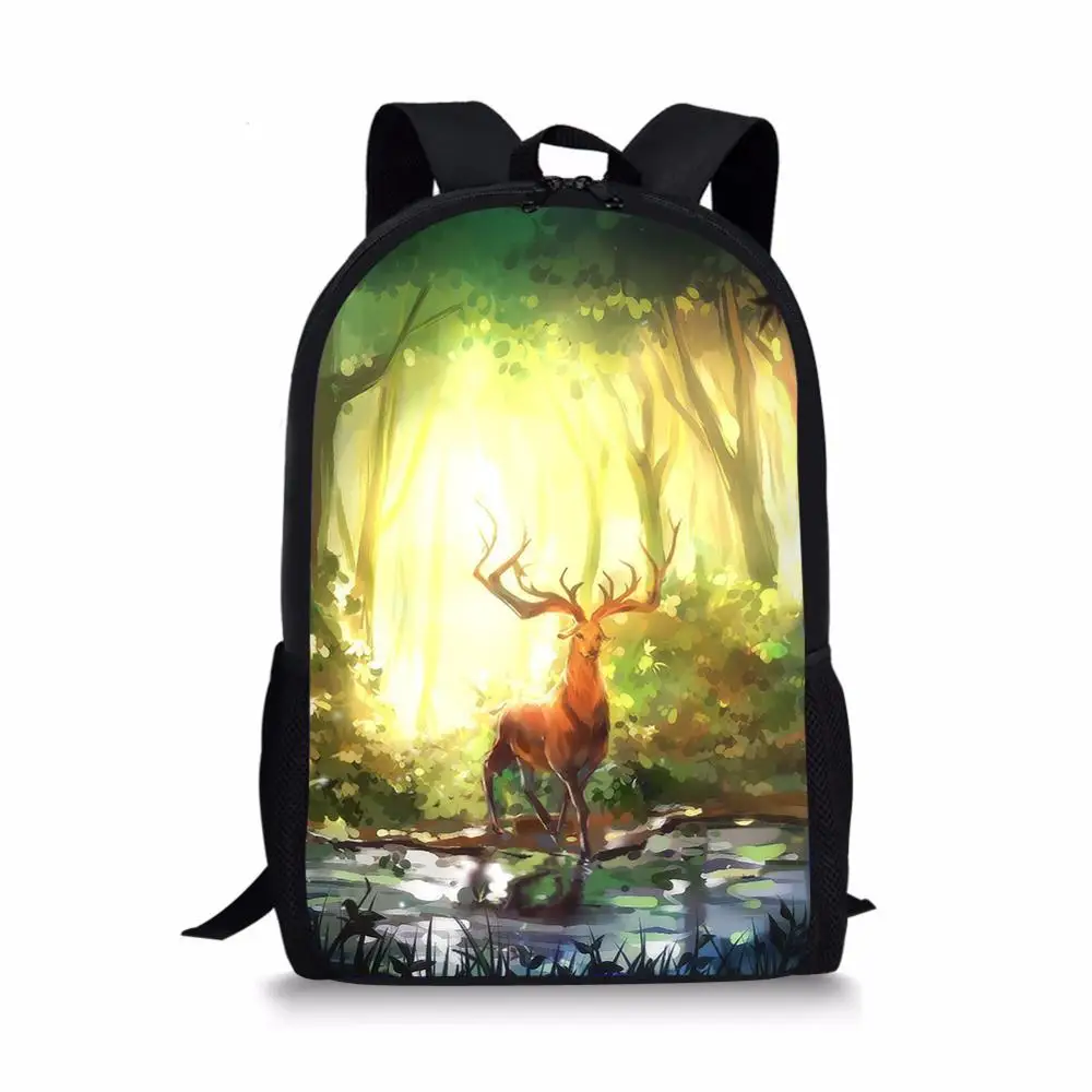 HaoYun Children's Backpacks Fantasy Deers Pattern Toddler Kids School Book Bags Kawaii Animal Fashion Girls Travel Backpack