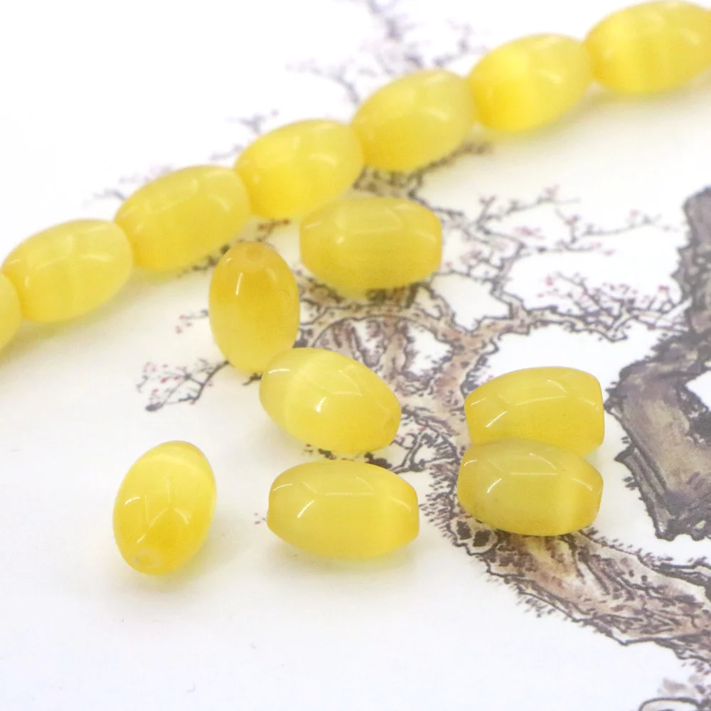 8x12 мм рисовое золото мексиканский кошачий глаз опал камень жасперы свободные