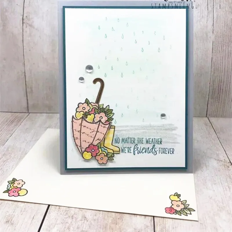 Под зонтиком прозрачный Штамп для рукоделия скрапбукинга открыток детей