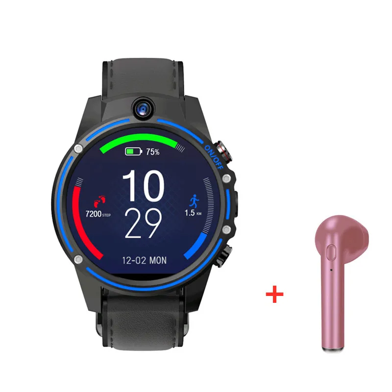 blue add headset 4G SmartWatch Android телефон 3 ГБ+ 32 ГБ 5Мп+ 5Мп двойная камера монитор сердечного ритма gps умные часы для мужчин для HUAWEI Watch 2 GT PK KW88 - Цвет: blue add headset
